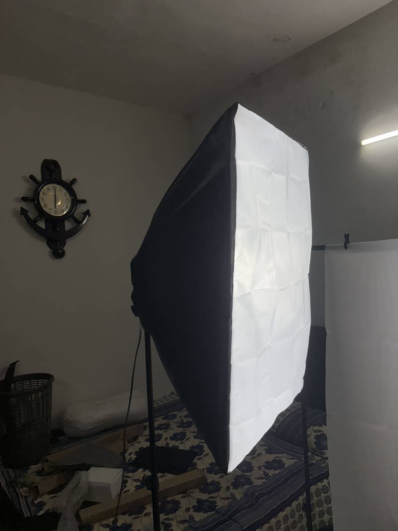 Softbox Studio light and backdrop stand & sheets| complete set 4