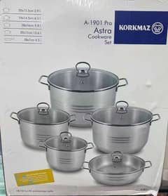 korkmaz10pcs astra A-1901 pro cr -Ni cookware set