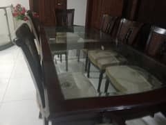 DINNING TABLE WITH 8 CHAIR AND