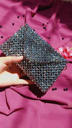 shinning crystal beads handbag