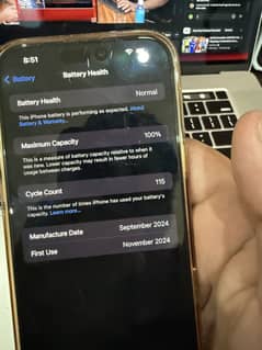 16 pro max LLA nonPTA BH 100 2 months sim time