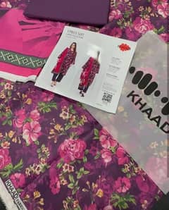 3 PCs woman unstitched digital  print suit