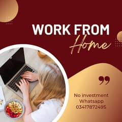 online work without investment Whatsapp 03417872495