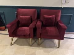 Modern Wingback Chair Maroon