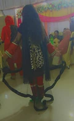 4 piece net dress fully dupata wide