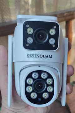 Dual Lens WiFi Security Camera Indoor and Outdoor 2.4ghz Track + Audio