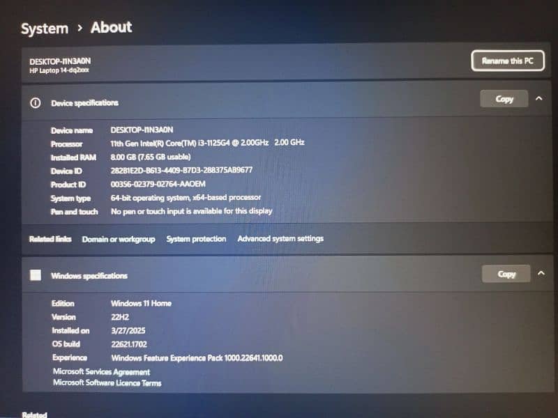 Hp Core i3 11th Generation Open Box 3