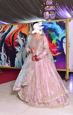 Walima baby pink Bridal maxi,bridal dress