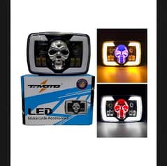 Skull Style Headlights With Indicators For Bike Upgraded Model  CD 70