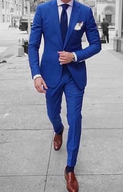 Navy Blue 2 piece suit with tie