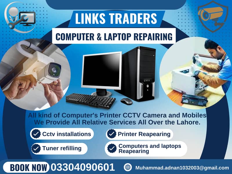 Cctv Installation, Laptop computer repair, Printer Repair near to me 0