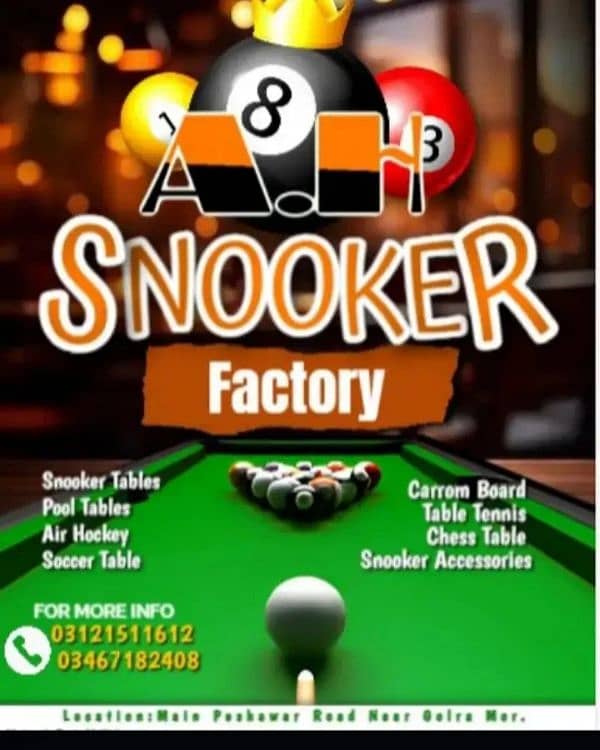 Billiard Tables|Carrom Board |Table Tennis|Chess Table|Pool Game Table 1