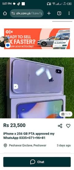 iPhone x 256 GB PTA approved my WhatsApp 03301750=780