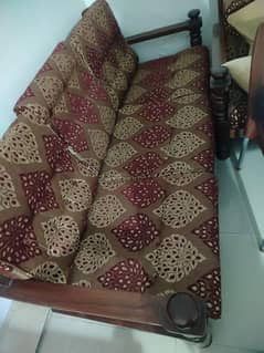 five seater wood sofa