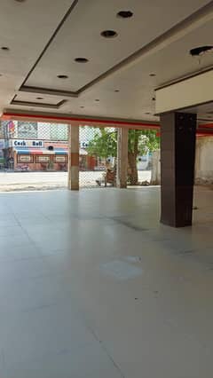 9 Marla Ground Commercial hall for Rent in Johar Town for Bakary , Food Point, Pizza Hutt, Showroom Grocery Store Pharmacy on main road