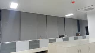 Roller blinds Logo blinds Wall branding Wallpapers Wooden floor
