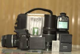 Full Deal ! Canon 700d with 18-55mm , 75-300mm , extra flash gun