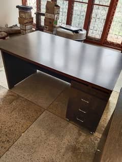 Office Table with side table Executive desk with side cabinet