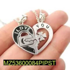 necklace heart design couples Pendant set of 2