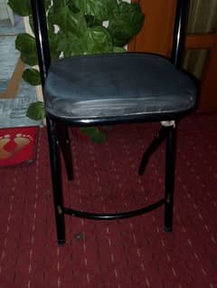 Black Metal Dining Chair with Cushion Seat