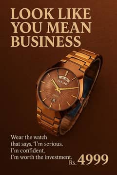 Men's Wrist Watch with Butterfly Lock.