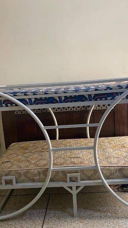 Iron Bunk Bed with 2 mattresses new || Bunk Bed || Bunk Bed for sale 9