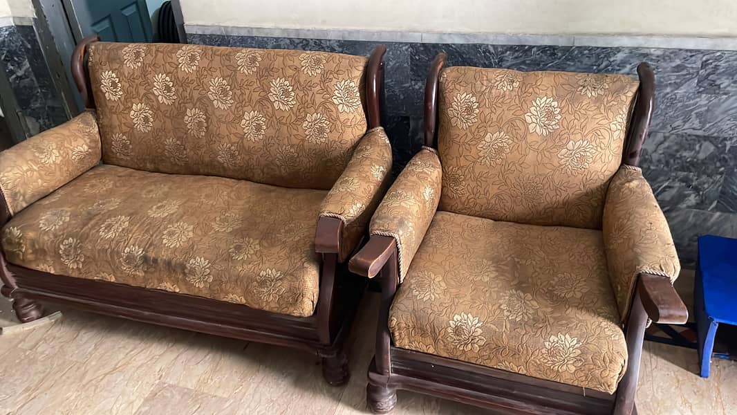 6 Seater Sheeshum wood sofa set 1