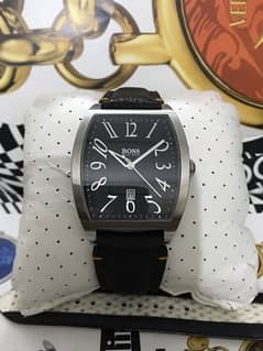 HUGO BOSS-ORIGINAL-BRAND NEW WATCH-LEATHER STRAP