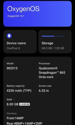 OnePlus 8 10/10 condition fresh import piece