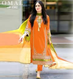 Pcs woman unstitched Embroidered suit
