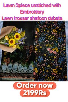 3piece unstiched Printed dress soft fabric