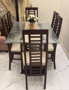 dining table with six chairs