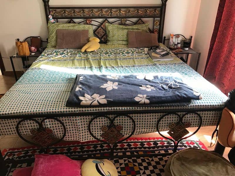 king size bed with side tables without mattress 1