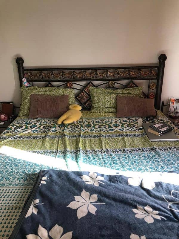 king size bed with side tables without mattress 2