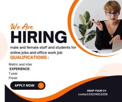 Offic Jobs for Male and Female Staff Required