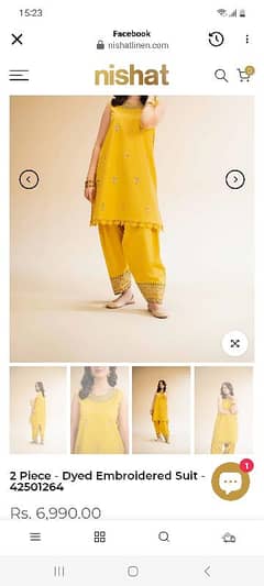 nishat unstitch suit