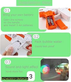 Bubble blaster toy with light and sound