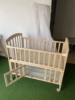 Premium Wooden Baby Cot with Storage – Like New