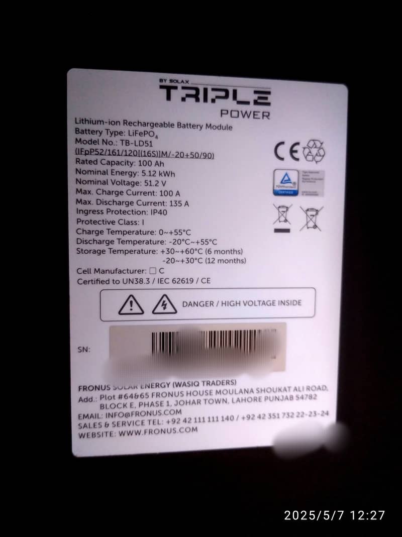 Solax, Fronus lithium battery for 48v solar inverter. 3