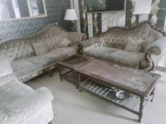 used spacious sofa set with table set