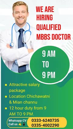 Need Qualified MBBS Doctor