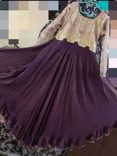 chiffon Maxi with dupatta full flayerd