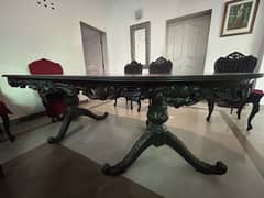Rosewood Dining table with 10 chairs
