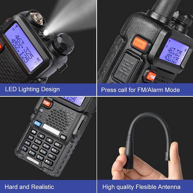 UV 5R Walkie Talkies dual band long range 5watt Commando Style Walkie 3