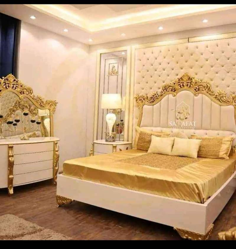 Bed / bed set / king size bed / double bed / chinioti bed /side tables 1