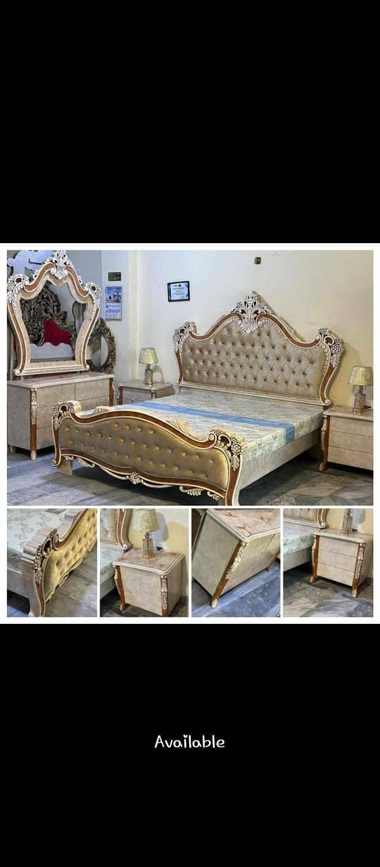 Bed / bed set / king size bed / double bed / chinioti bed /side tables 6