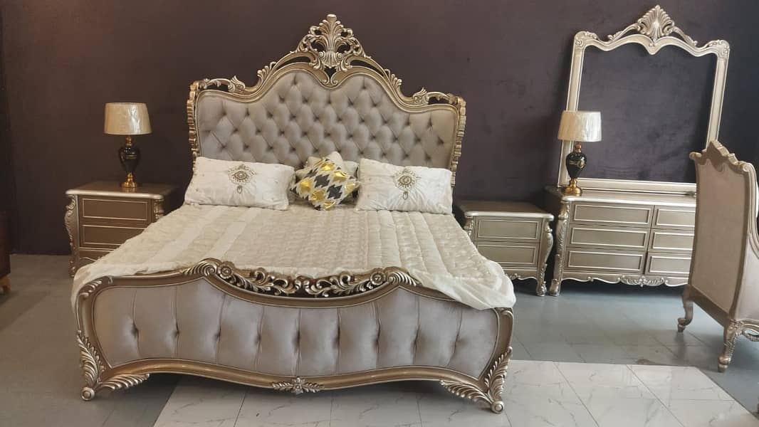 Bed / bed set / king size bed / double bed / chinioti bed /side tables 10
