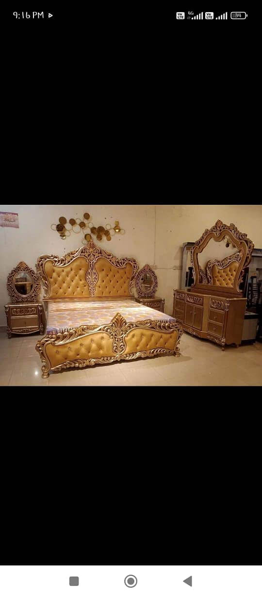 Bed / bed set / king size bed / double bed / chinioti bed /side tables 13