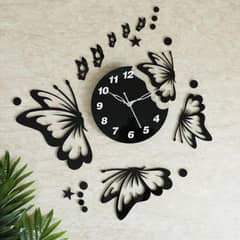 Butterfly design wall clock free delivery