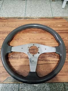 wooden steering wheel